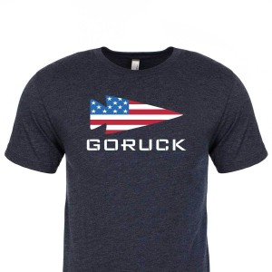 Navy Goruck USA Men's T-Shirt | CA-GCJ-863954