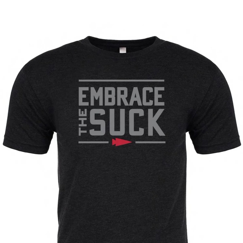 Black Goruck Embrace the Suck Men\'s T-Shirt | CA-CNV-719684