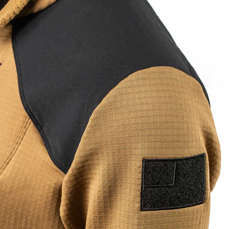 Black Goruck Indestructible Grid Fleece Half Zip Men's Tops | CA-XUF-031562