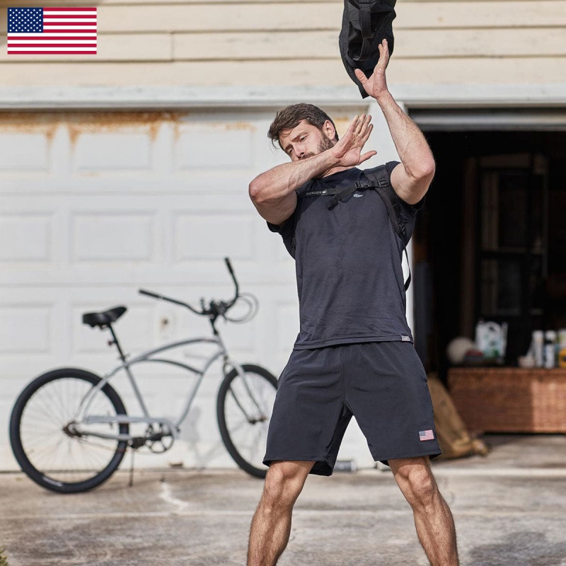 Black Goruck Indestructible Training Length 7.5 Men\'s Shorts | CA-CIR-521986