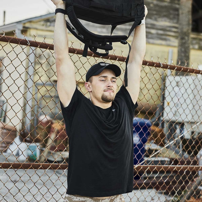 Black Goruck The Field Men's T-Shirt | CA-ZEN-167250