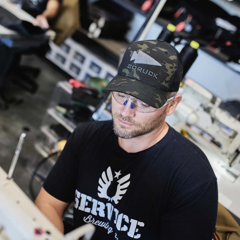 Black Goruck Trucker Snapback Accessories Hat | CA-TAK-174839