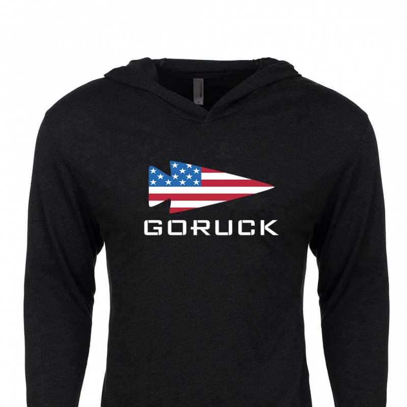 Black Goruck USA Men\'s Hoodie | CA-RPI-534071