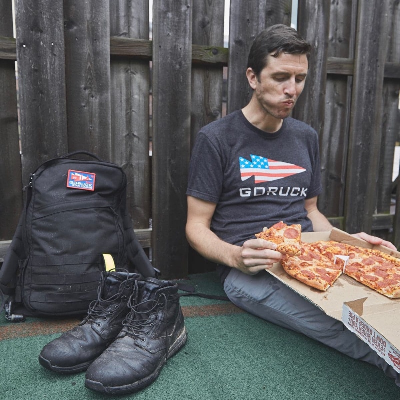 Black Goruck USA Men's T-Shirt | CA-ISQ-041925
