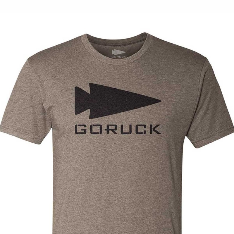 Brown Goruck Spearhead Men\'s T-Shirt | CA-OWY-236410
