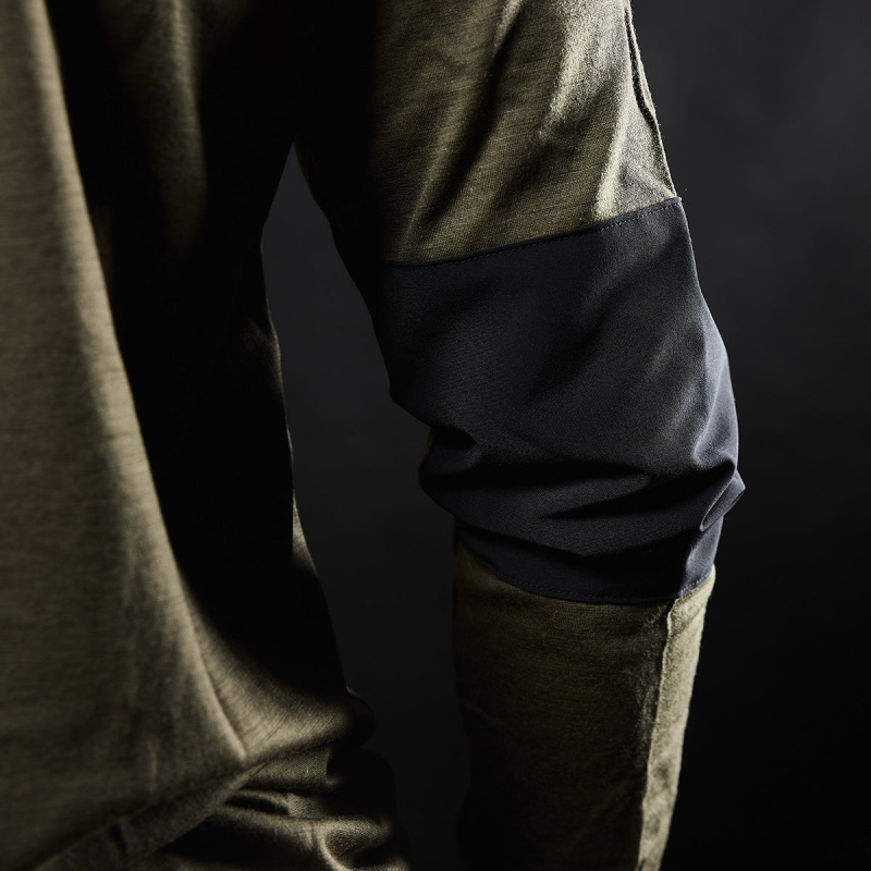 Green Goruck 24.7 Merino Wool Long Sleeve Tee Men's Tops | CA-OXR-769821