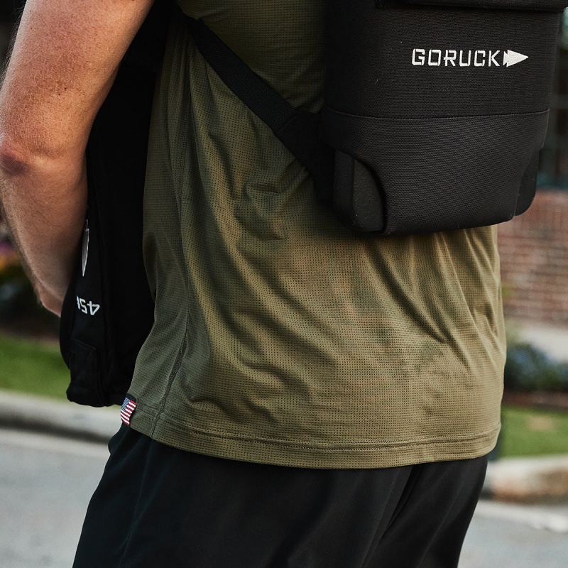 Green Goruck Indestructible Performance Men's Tops | CA-GSH-721346