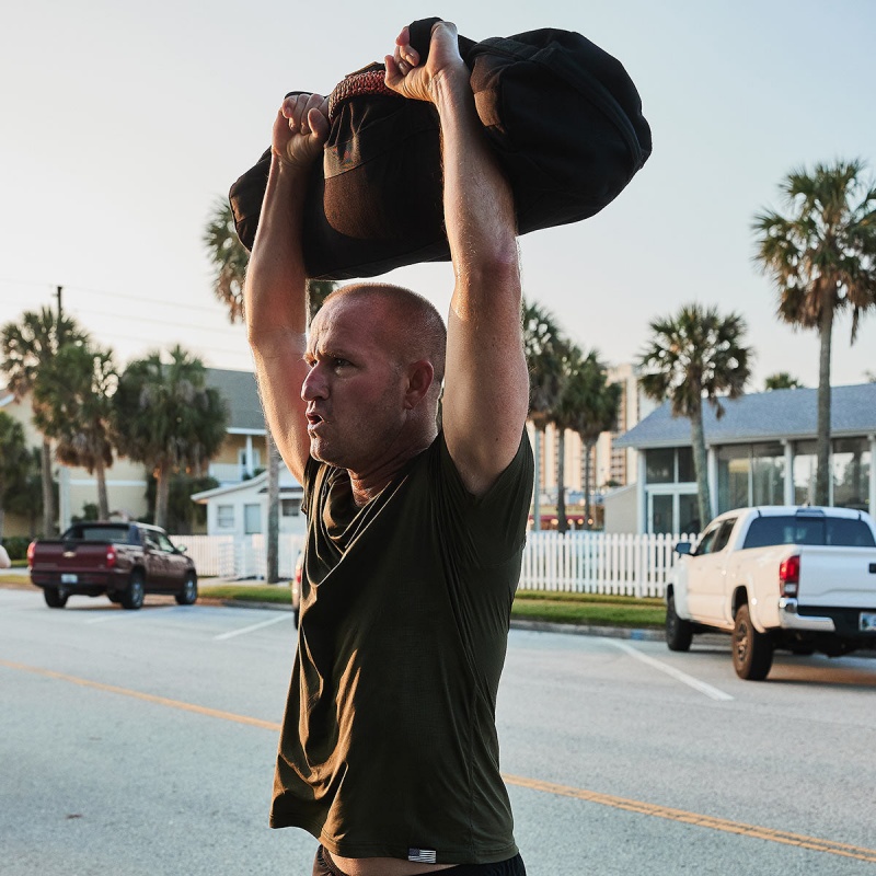 Green Goruck Indestructible Performance Men's Tops | CA-GSH-721346