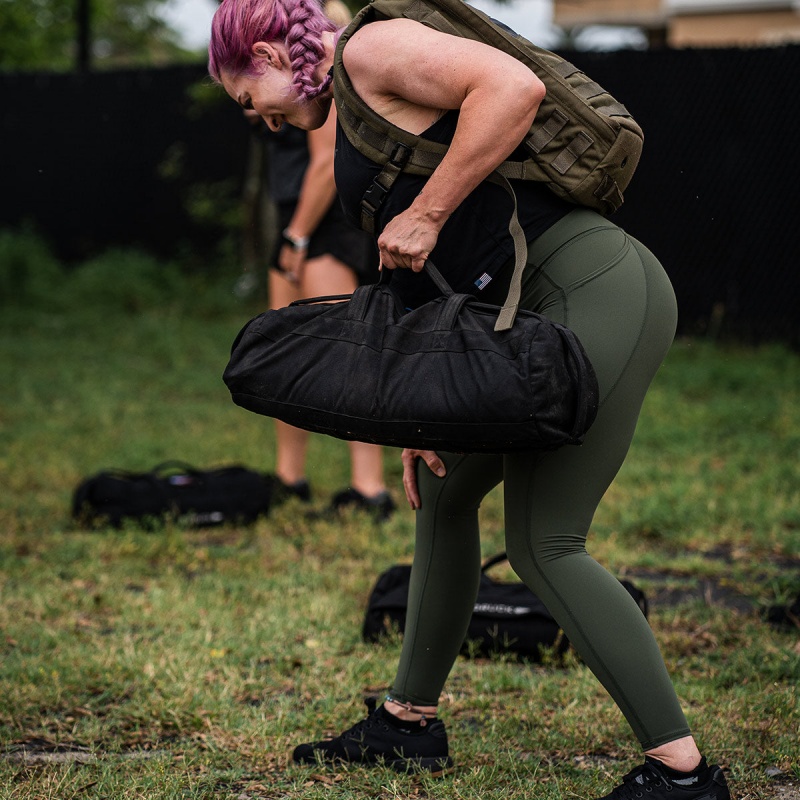 Green Goruck Indestructible Tough / Pockets Women's Leggings | CA-JVI-150869