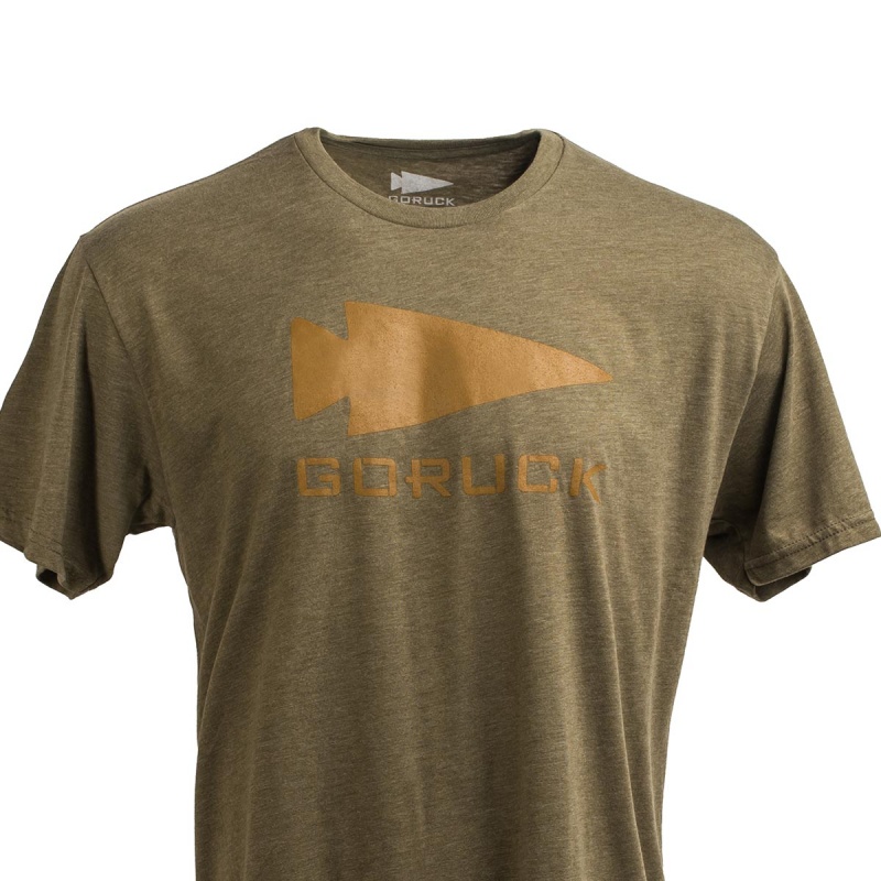 Green Goruck Spearhead Men\'s T-Shirt | CA-XTY-435089