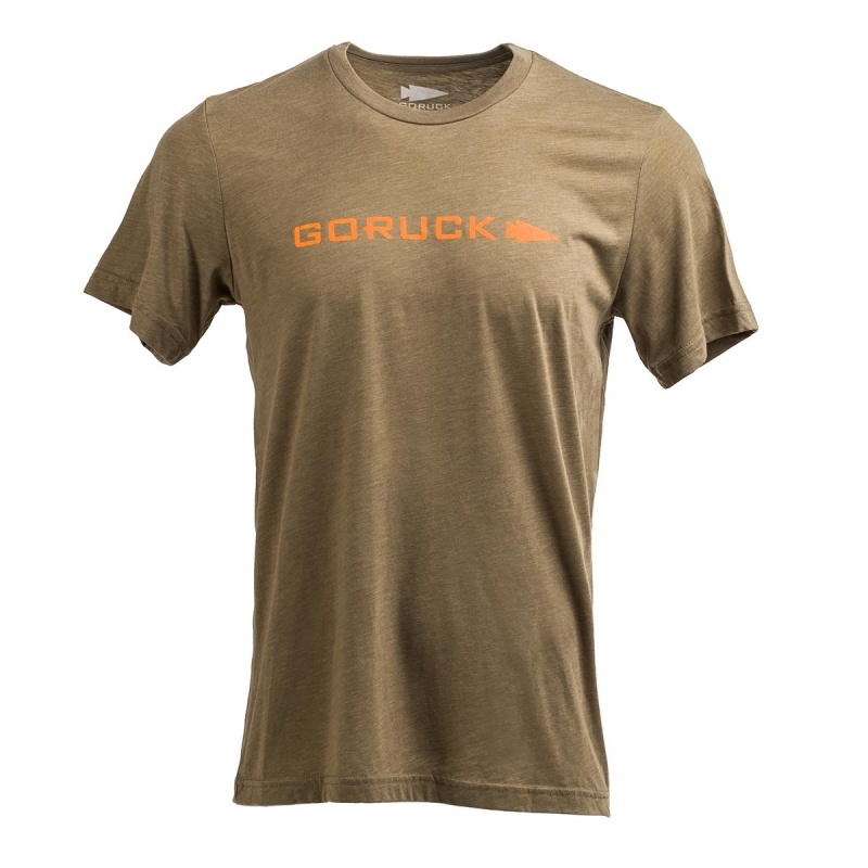 Khaki Goruck Logo Women\'s T-Shirt | CA-BWC-432795