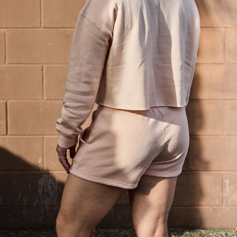 Pink / Green Goruck Sweat Women's Shorts | CA-TBY-592471