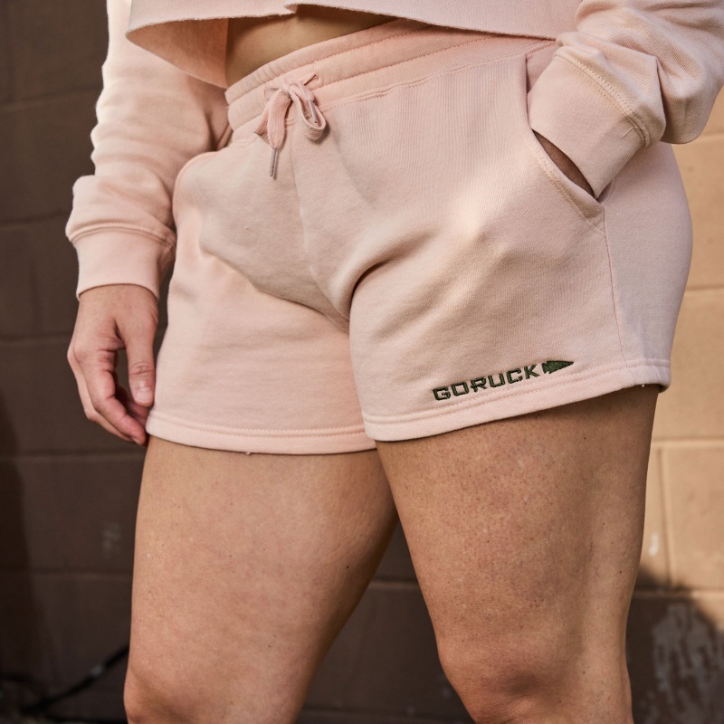 Pink / Green Goruck Sweat Women's Shorts | CA-TBY-592471