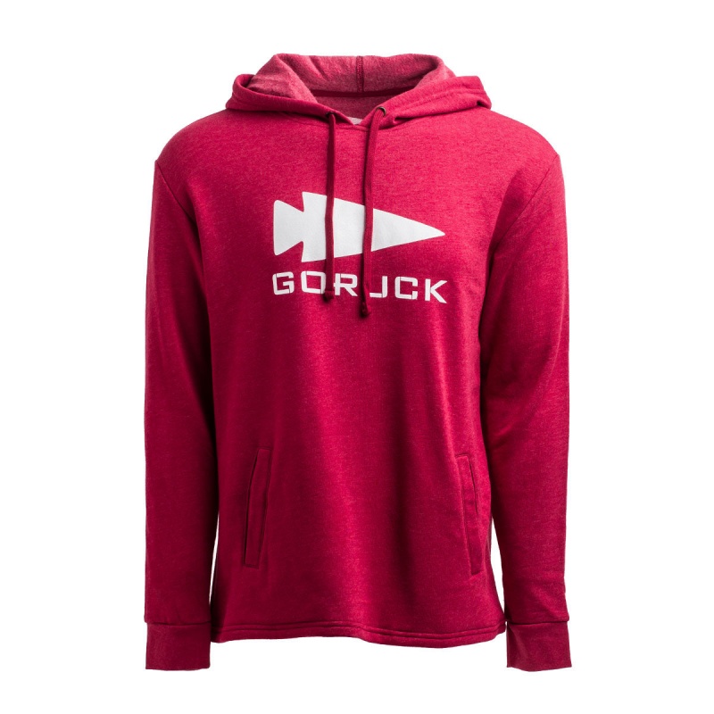 Red Goruck Pullover Spearhead Men\'s Hoodie | CA-DBX-157483